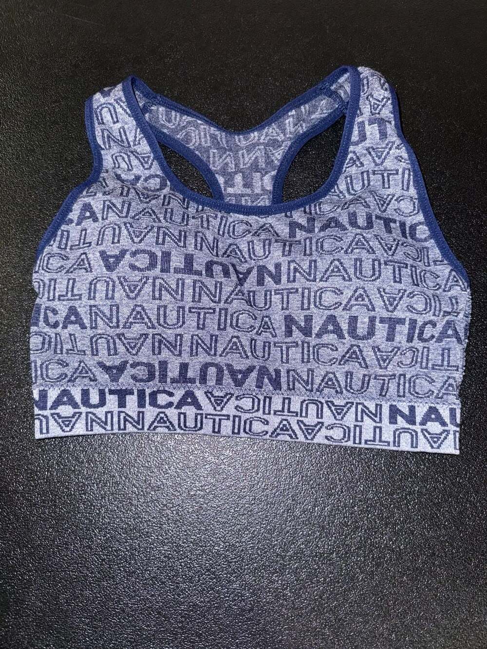 Nautica Logo Jacquard Racerback Sports Bra Size L